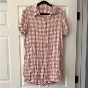 BB Dakota Plaid Button-Up Shirt dress